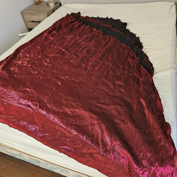 Burgundy Round Tablecloth Extra Large 126in Crushed Satin Wedding Event Decor - Picture 7 of 8